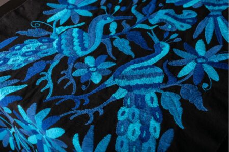 Mantel Artesanal Azul y negro