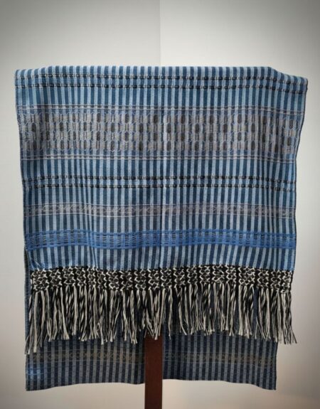 Rebozo Artesanal de Oaxaca Azul