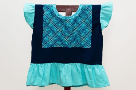 Blusa con Olan Azul Turquesa