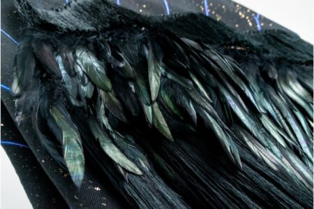 Rebozo Negro de Plumas