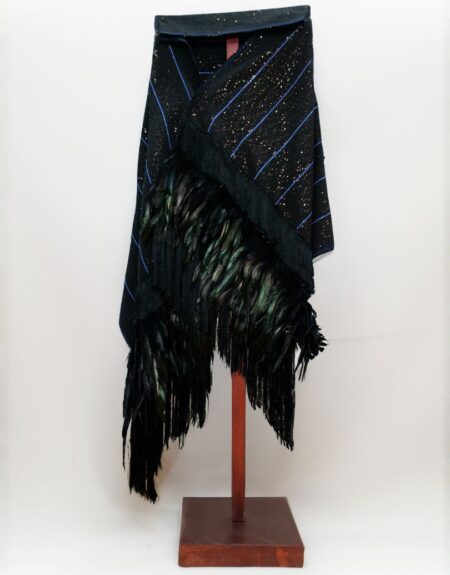 Rebozo Negro de Plumas