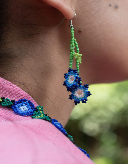 Aretes y Pulsera Arte Huichol