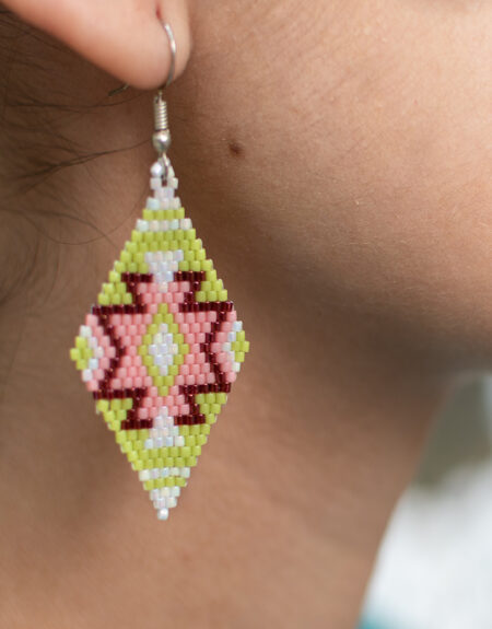 Aretes Rombo Arte Huichol