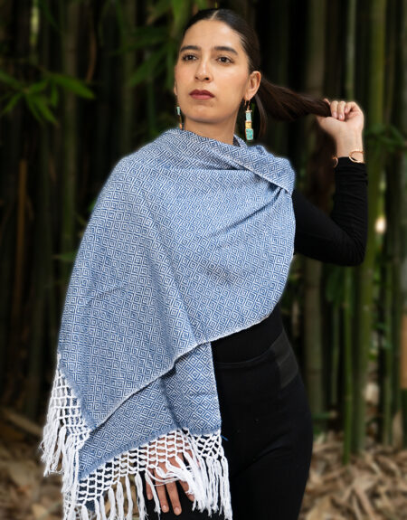 Rebozo Oaxaca Azul
